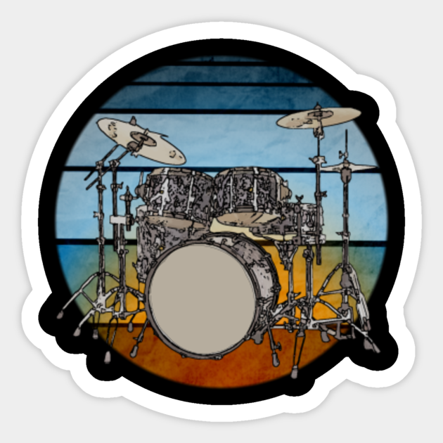 Drum Set Drums Sticker TeePublic